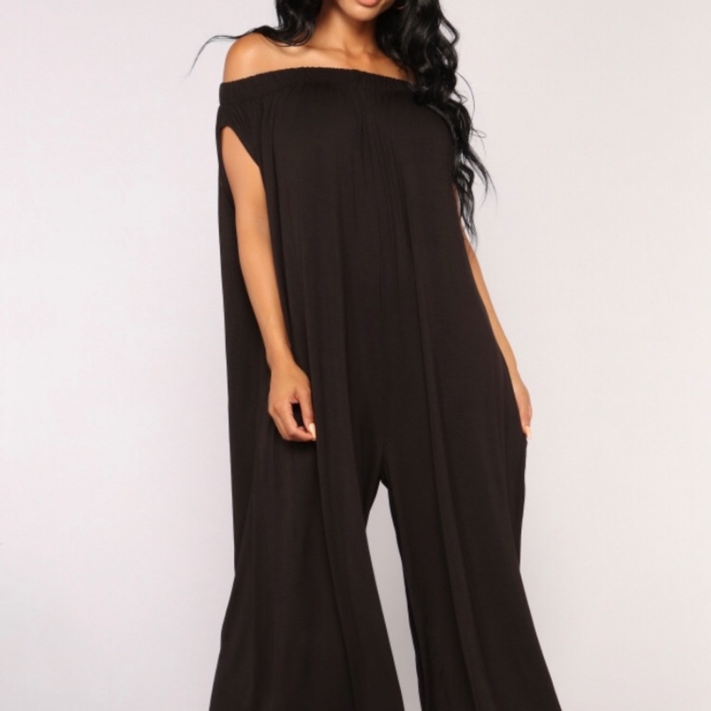 Juliana Wide Leg Jumpsuit - Black